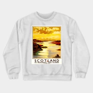 Scotland Highlands and Islands - Vintage Travel Poster Design Crewneck Sweatshirt